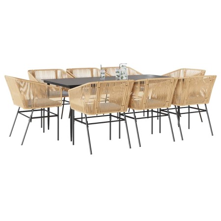 Juego comedor jardín 9 pzas cojines ratán sintético marrón von , Gartensets - Ref: Foro24-3334526, Preis: 786,48 €, Rabatt: %