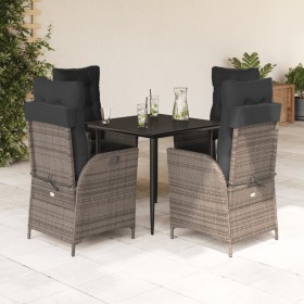 Set comedor de jardín 5 piezas con cojines ratán sintético gris by , Garden sets - Ref: Foro24-3213421, Price: 607,61 €, Disc...