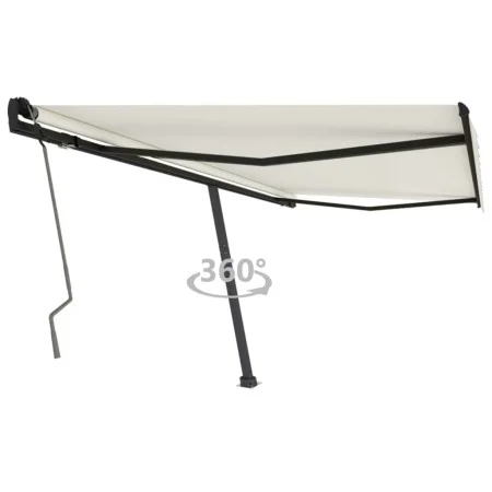 Toldo de pie manual retráctil crema 400x350 cm de vidaXL, Toldos - Ref: Foro24-3069817, Precio: 462,23 €, Descuento: %