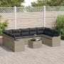 Conjunto de sofá de jardín 10 pcs Gris claro Poliratán