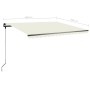 Cremefarbene einziehbare manuelle Fußmarkise 400 x 350 cm von vidaXL, Markisen - Ref: Foro24-3069817, Preis: 469,86 €, Rabatt: %