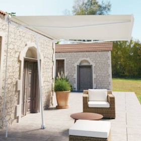 Toldo de pie automático crema 300x250 cm