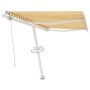 Gelb-weiße automatische Standmarkise 300x250 cm von vidaXL, Markisen - Ref: Foro24-3069508, Preis: 400,27 €, Rabatt: %