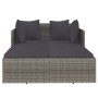 Tumbona con cojines ratán sintético gris 182x118x63 cm de , Camas para exteriores - Ref: Foro24-362268, Precio: 300,46 €, Des...
