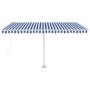 Blau-weiße manuell einziehbare Fußmarkise 450x350 cm von vidaXL, Markisen - Ref: Foro24-3069636, Preis: 499,23 €, Rabatt: %