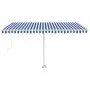 Toldo de pie retráctil manual azul y blanco 450x350 cm de vidaXL, Toldos - Ref: Foro24-3069636, Precio: 499,73 €, Descuento: %