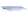 Blau-weiße manuell einziehbare Fußmarkise 450x350 cm von vidaXL, Markisen - Ref: Foro24-3069636, Preis: 499,23 €, Rabatt: %