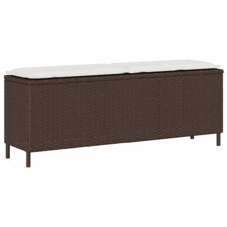 Banco de jardín con cojín marrón 110x30x40,5 cm ratán sintético by , garden benches - Ref: Foro24-4104155, Price: 91,16 €, Di...