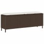 Banco de jardín con cojín marrón 110x30x40,5 cm ratán sintético by , garden benches - Ref: Foro24-4104155, Price: 91,16 €, Di...