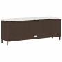 Banco de jardín con cojín marrón 110x30x40,5 cm ratán sintético by , garden benches - Ref: Foro24-4104155, Price: 91,16 €, Di...