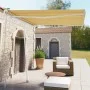 Toldo de pie retráctil manual amarillo y blanco 300x250 cm de vidaXL, Toldos - Ref: Foro24-3069498, Precio: 332,36 €, Descuen...