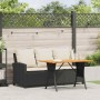 Sofá jardín de 3 plazas con cojín y mesa negro ratán sintético by , Outdoor sofas - Ref: Foro24-4103854, Price: 276,70 €, Dis...
