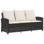 Sofá jardín de 3 plazas con cojín y mesa negro ratán sintético by , Outdoor sofas - Ref: Foro24-4103854, Price: 276,70 €, Dis...