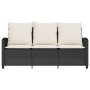 Sofá jardín de 3 plazas con cojín y mesa negro ratán sintético by , Outdoor sofas - Ref: Foro24-4103854, Price: 276,70 €, Dis...