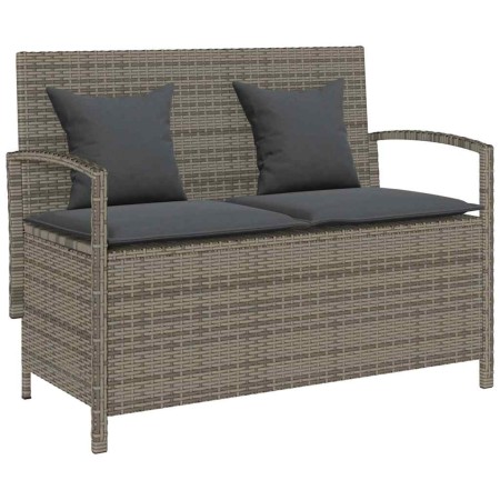 Banco de jardín con almacenaje y cojín gris ratán sintético by , garden benches - Ref: Foro24-4104213, Price: 246,85 €, Disco...