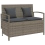 Banco de jardín con almacenaje y cojín gris ratán sintético by , garden benches - Ref: Foro24-4104213, Price: 246,85 €, Disco...