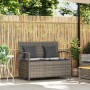 Banco de jardín con almacenaje y cojín gris ratán sintético by , garden benches - Ref: Foro24-4104213, Price: 246,85 €, Disco...