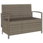 Banco de jardín con almacenaje y cojín gris ratán sintético by , garden benches - Ref: Foro24-4104213, Price: 246,85 €, Disco...