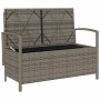 Banco de jardín con almacenaje y cojín gris ratán sintético by , garden benches - Ref: Foro24-4104213, Price: 246,85 €, Disco...