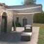 Toldo automático LED sensor de viento azul y blanco 450x350 cm de vidaXL, Toldos - Ref: Foro24-3069651, Precio: 777,78 €, Des...