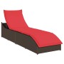 Tumbona plegable con cojín y espacio marrón ratán sintético by , Loungers - Ref: Foro24-4104226, Price: 233,92 €, Discount: %