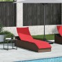 Tumbona plegable con cojín y espacio marrón ratán sintético by , Loungers - Ref: Foro24-4104226, Price: 233,92 €, Discount: %