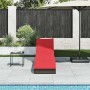 Tumbona plegable con cojín y espacio marrón ratán sintético by , Loungers - Ref: Foro24-4104226, Price: 233,92 €, Discount: %