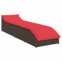 Tumbona plegable con cojín y espacio marrón ratán sintético by , Loungers - Ref: Foro24-4104226, Price: 233,92 €, Discount: %