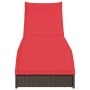 Tumbona plegable con cojín y espacio marrón ratán sintético by , Loungers - Ref: Foro24-4104226, Price: 233,92 €, Discount: %