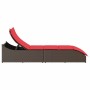 Tumbona plegable con cojín y espacio marrón ratán sintético by , Loungers - Ref: Foro24-4104226, Price: 233,92 €, Discount: %