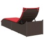 Tumbona plegable con cojín y espacio marrón ratán sintético by , Loungers - Ref: Foro24-4104226, Price: 233,92 €, Discount: %