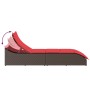 Tumbona plegable con cojín y espacio marrón ratán sintético by , Loungers - Ref: Foro24-4104226, Price: 233,92 €, Discount: %