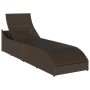 Tumbona plegable con cojín y espacio marrón ratán sintético de , Tumbonas - Ref: Foro24-4104226, Precio: 233,81 €