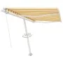 Manuell einziehbare Standmarkise gelb & weiß 300x250 cm von vidaXL, Markisen - Ref: Foro24-3069498, Preis: 321,48 €, Rabatt: %