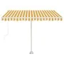 Manuell einziehbare Standmarkise gelb & weiß 300x250 cm von vidaXL, Markisen - Ref: Foro24-3069498, Preis: 321,48 €, Rabatt: %