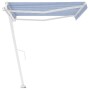 Blau-weiße automatische Standmarkise 400x300 cm von vidaXL, Markisen - Ref: Foro24-3069546, Preis: 667,56 €, Rabatt: %