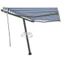 Blau-weiße automatische Standmarkise 300x250 cm von vidaXL, Markisen - Ref: Foro24-3069706, Preis: 422,18 €, Rabatt: %