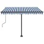 Blau-weiße automatische Standmarkise 300x250 cm von vidaXL, Markisen - Ref: Foro24-3069706, Preis: 422,18 €, Rabatt: %