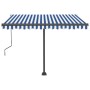 Toldo de pie automático azul y blanco 300x250 cm de vidaXL, Toldos - Ref: Foro24-3069706, Precio: 445,43 €, Descuento: %