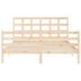 Bed frame with solid wood headboard 160x200 cm by vidaXL, Beds and slatted bases - Ref: Foro24-3193996, Price: 136,06 €, Disc...