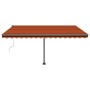 Automatic awning LED wind sensor orange brown 450x300 cm by vidaXL, Awnings - Ref: Foro24-3069775, Price: 653,86 €, Discount: %
