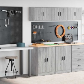 Armarios 2 uds para garaje madera ingeniería gris sonoma de , Armarios industriales - Ref: Foro24-3328310, Precio: 123,76 €, ...