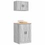 Armarios 2 uds para garaje madera ingeniería gris sonoma de , Armarios industriales - Ref: Foro24-3328310, Precio: 123,76 €, ...