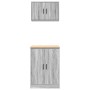 Armarios 2 uds para garaje madera ingeniería gris sonoma de , Armarios industriales - Ref: Foro24-3328310, Precio: 123,76 €, ...