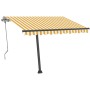 Gelb-weiße Markise mit manuell ausziehbarem Fuß, 350 x 250 cm von vidaXL, Markisen - Ref: Foro24-3069718, Preis: 342,12 €, Ra...