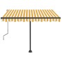 Gelb-weiße Markise mit manuell ausziehbarem Fuß, 350 x 250 cm von vidaXL, Markisen - Ref: Foro24-3069718, Preis: 342,12 €, Ra...