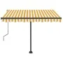 Toldo de pie retráctil manual amarillo y blanco 350x250 cm de vidaXL, Toldos - Ref: Foro24-3069718, Precio: 354,65 €, Descuen...