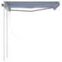 Toldo retráctil automático con postes azul y blanco 3x2,5 m by vidaXL, Awnings - Ref: Foro24-3069906, Price: 410,88 €, Discou...