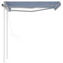 Toldo retráctil automático con postes azul y blanco 3x2,5 m by vidaXL, Awnings - Ref: Foro24-3069906, Price: 388,82 €, Discou...