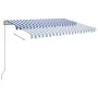Toldo retráctil automático con postes azul y blanco 3x2,5 m by vidaXL, Awnings - Ref: Foro24-3069906, Price: 410,88 €, Discou...